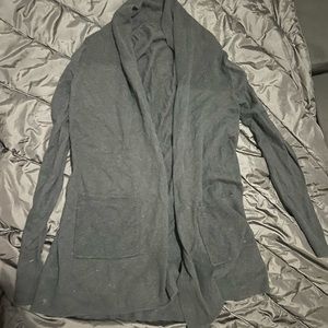 White + Warren Silk Cotton Black Cardigan Small S